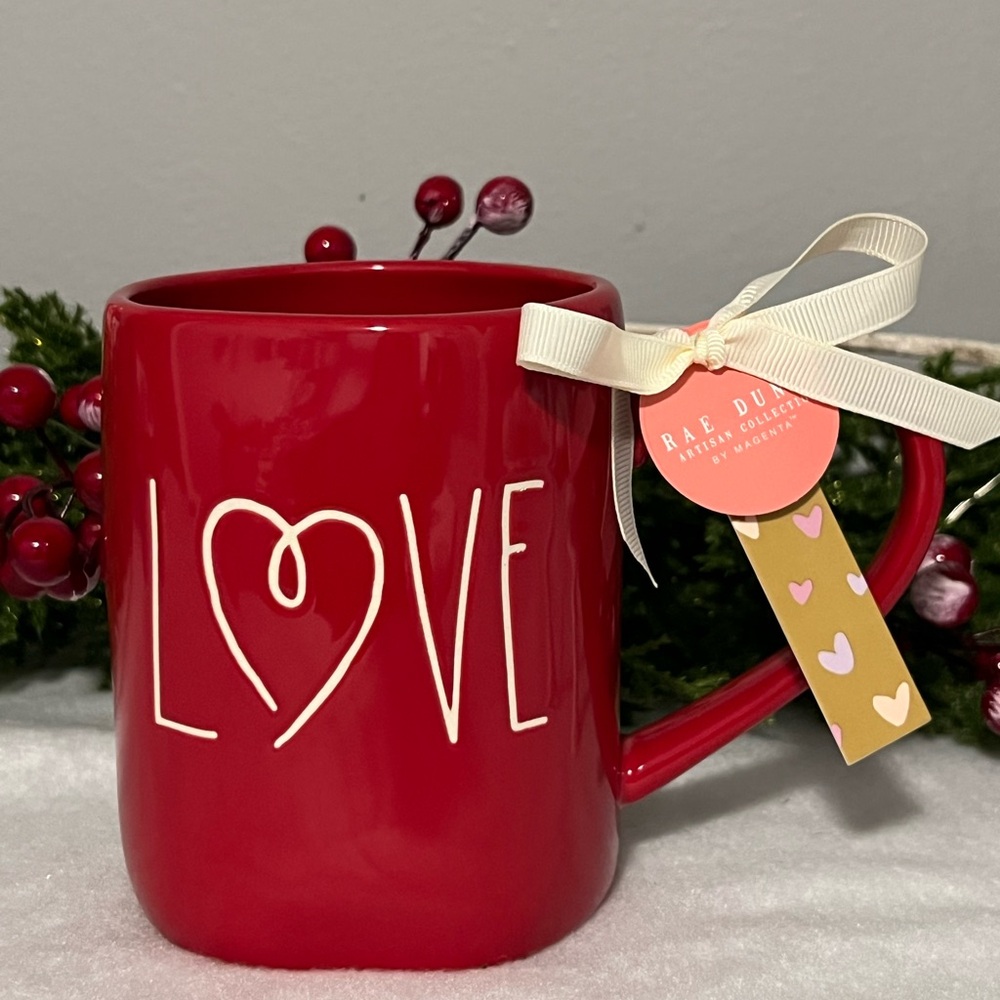 ‼️SOLD‼️Rae Dunn ceramic mug, “LOVE” Valentine’s Mug - Picture 2 of 4
